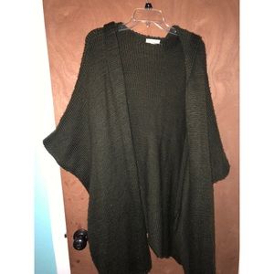 Olive Green Hooded Poncho